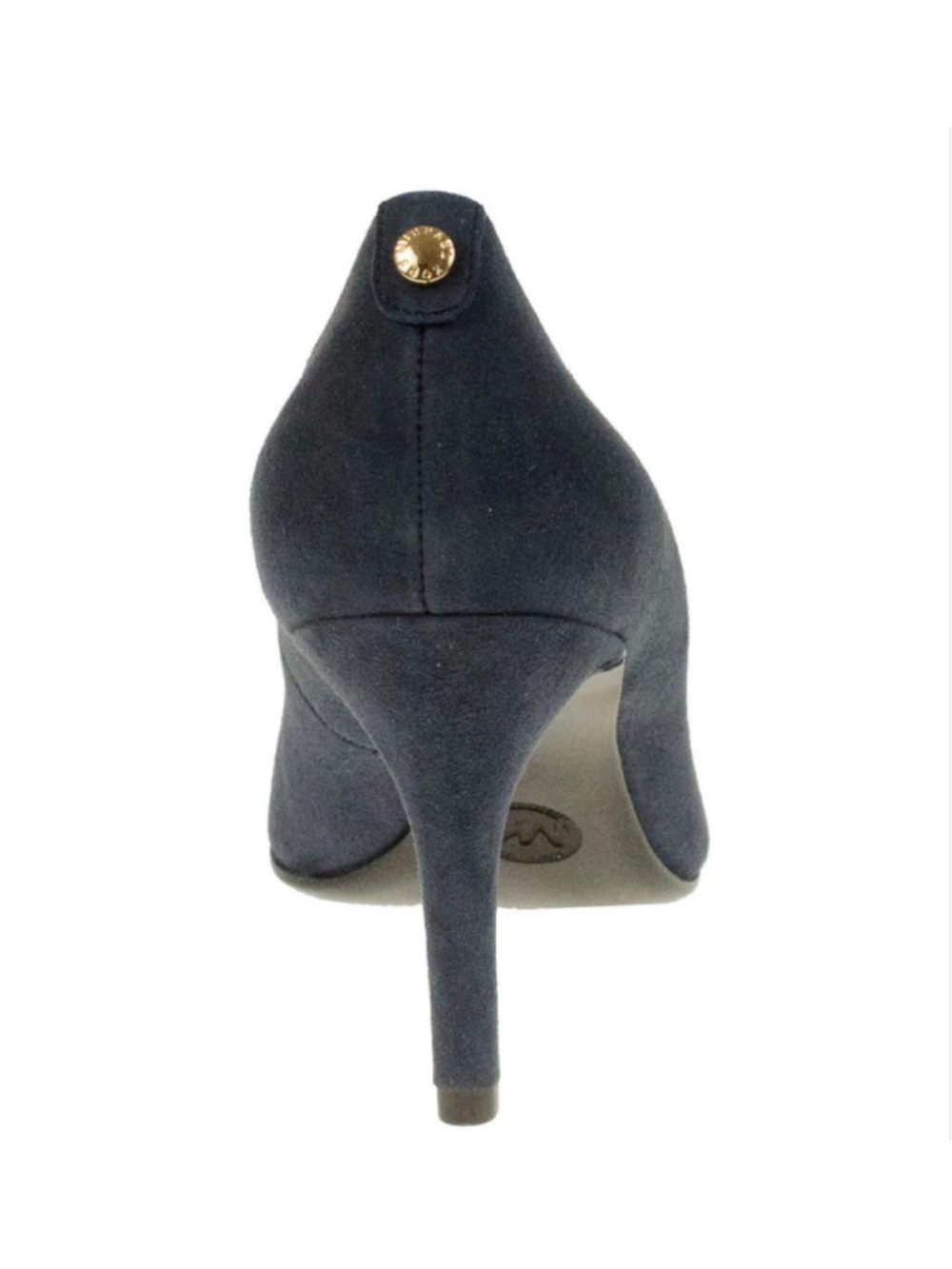 Women's Michael Kors Navy Suede Heels with Gold Detail - Picture 4 of 8